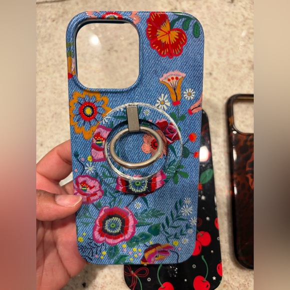 Stylish Velvet Caviar Phone Case Bundle - Floral, Cherry, Bow, Leopard Designs - Picture 4 of 9